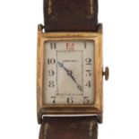 Longines, vintage gentlemen's 9ct gold wristwatch, the case 24mm wide