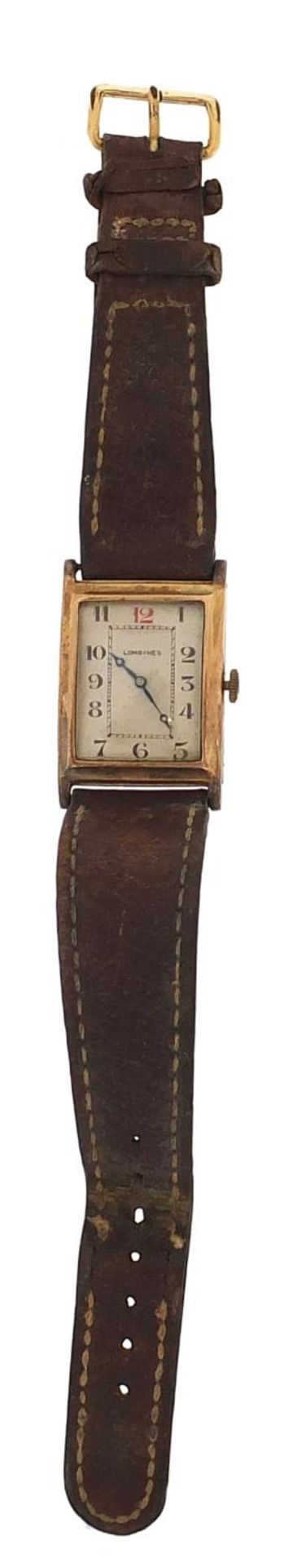 Longines, vintage gentlemen's 9ct gold wristwatch, the case 24mm wide - Image 2 of 5