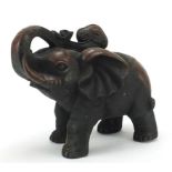 Chinese patinated bronze elephant, 29cm in length