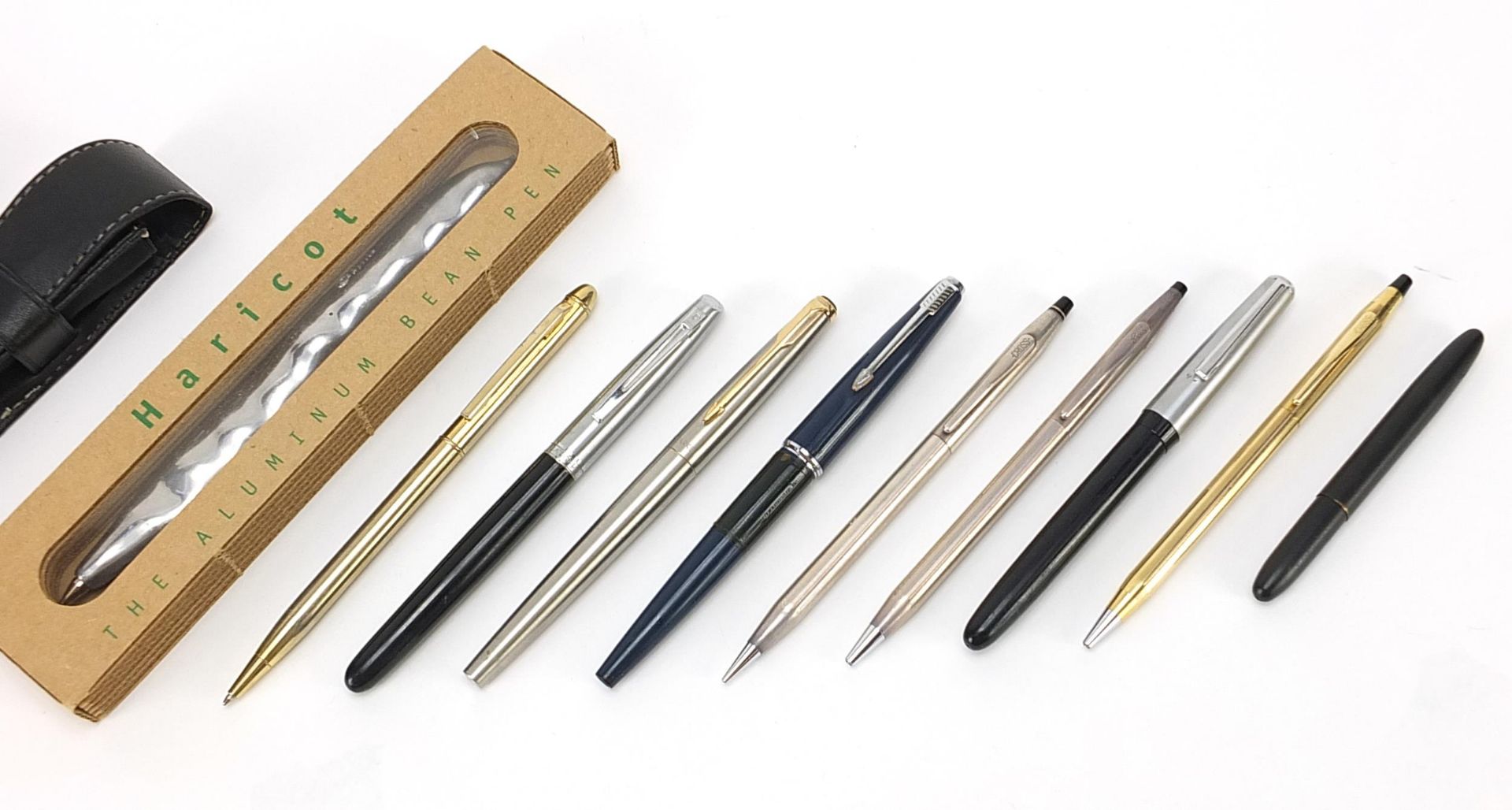 Vintage and later pens, pencils and two pen cases including a 925 silver cross propelling pencil and - Image 3 of 3