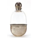 Goldsmiths & Silversmiths Co, Victorian silver and glass hip flask with detachable cup, Birmingham