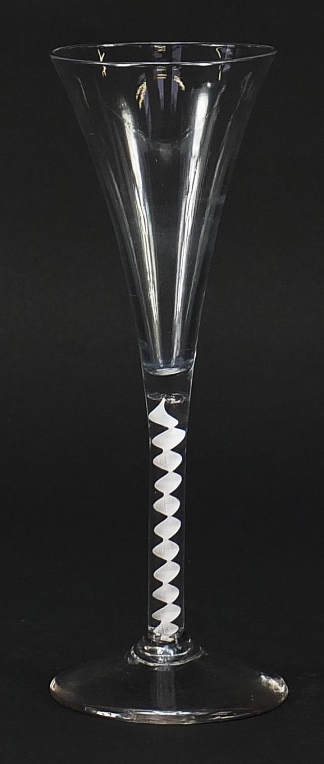 18th century wine glass with opaque twist stem, 18.5cm high - Image 2 of 3