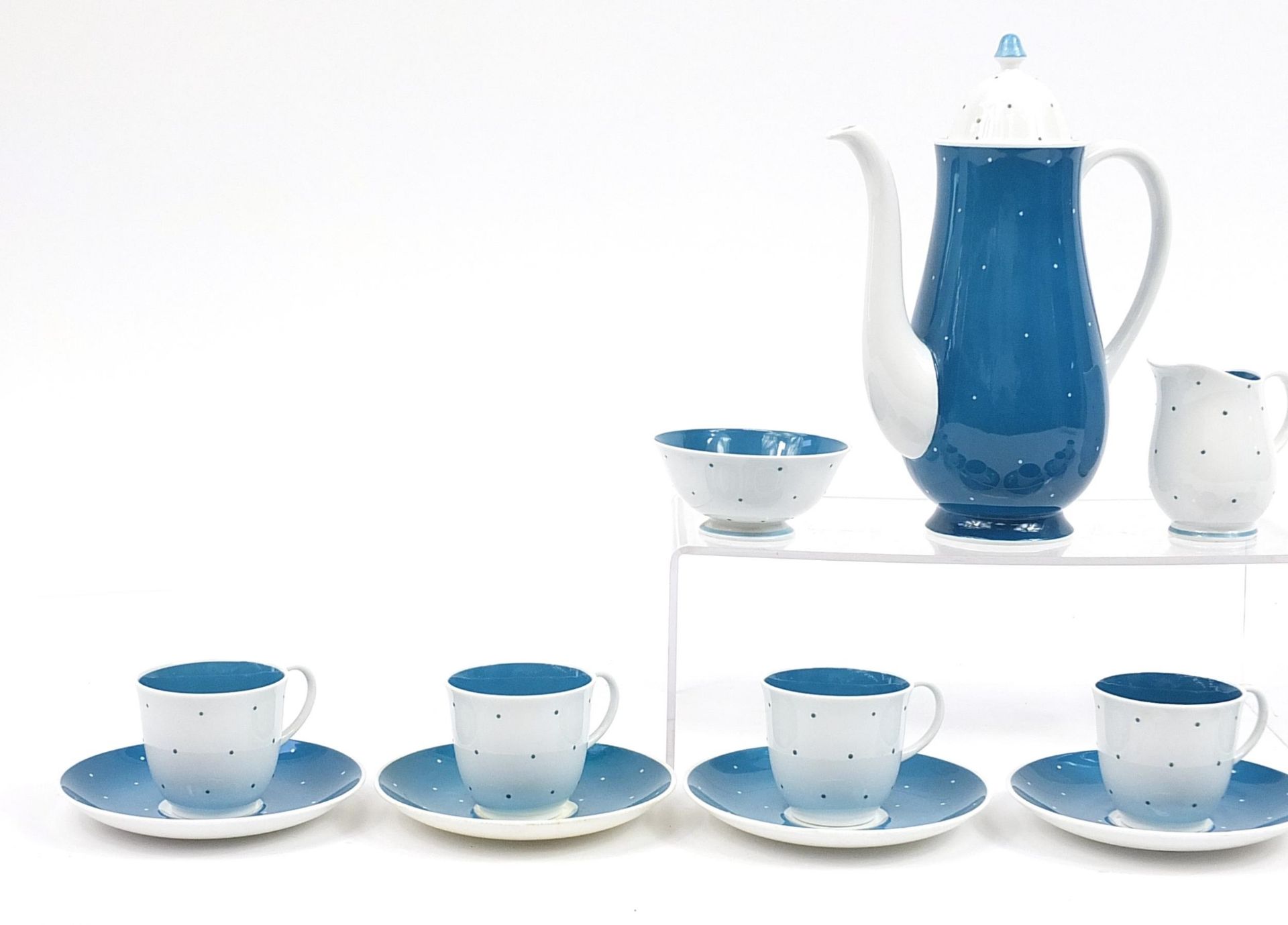 Susie Cooper six place coffee service, the coffee pot 23cm high - Image 2 of 4