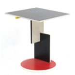 Gerrit Rietveld Schroeder for Cassina, modernist 634 side table, marks to the underside, 61cm H x