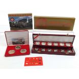 Two cased sets of Chinese coins comprising, set of twelve Chinese proof medals of Shengxiao series