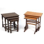 Two nests of three occasional tables, the largest 52cm H x 56cm W x 40.5cm D