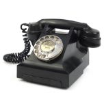 Vintage black Bakelite dial telephone, model 332L