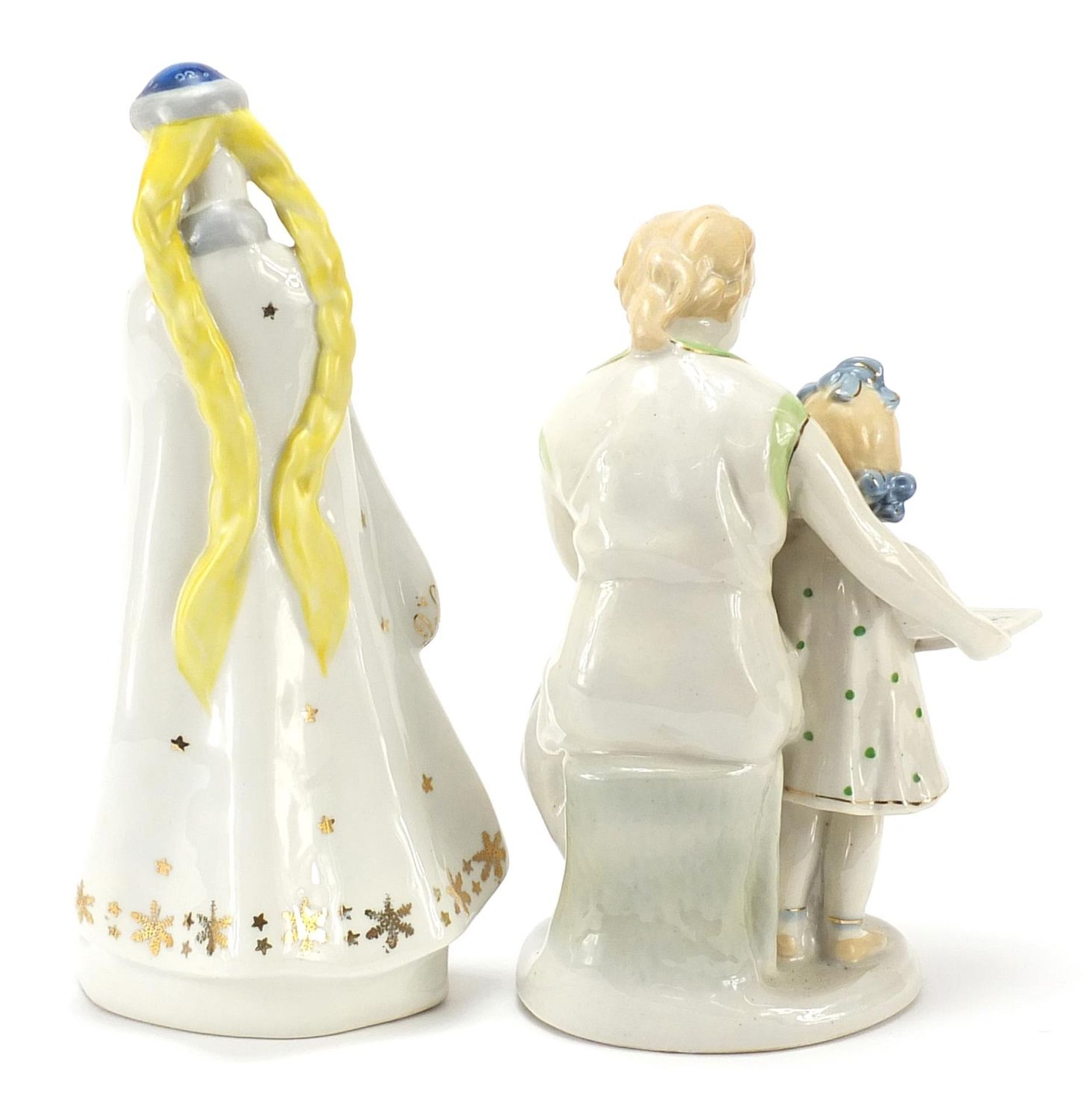Two Russian porcelain figurines, the largest 28cm high - Image 2 of 4