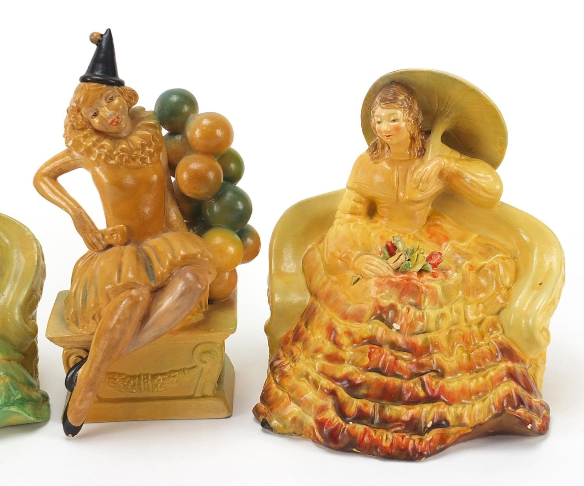 Four Wade cellulose figurines of Art Deco females, the largest 19cm high - Image 3 of 6