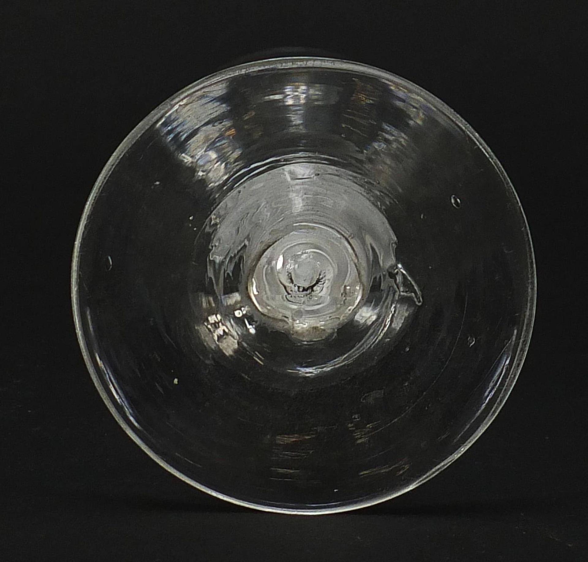 18th century wine glass with opaque twist stem and facetted bowl, 15cm high - Image 3 of 3