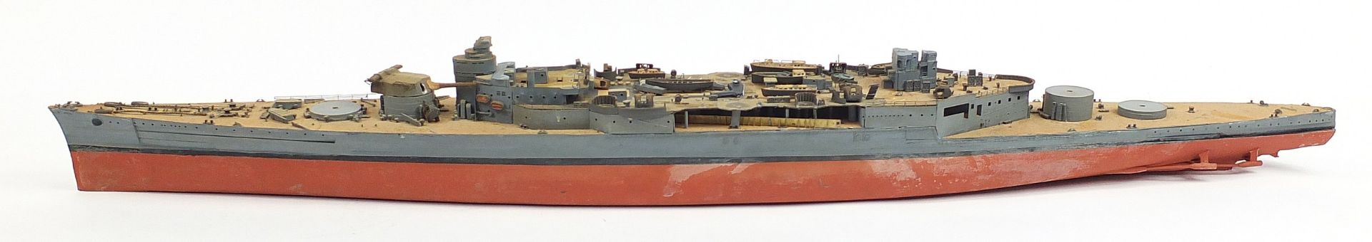 Large military interest model boat, 140cm in length - Image 2 of 5