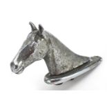 Motoring interest chrome plated car mascot in the form of a horse head, 13.5cm in length