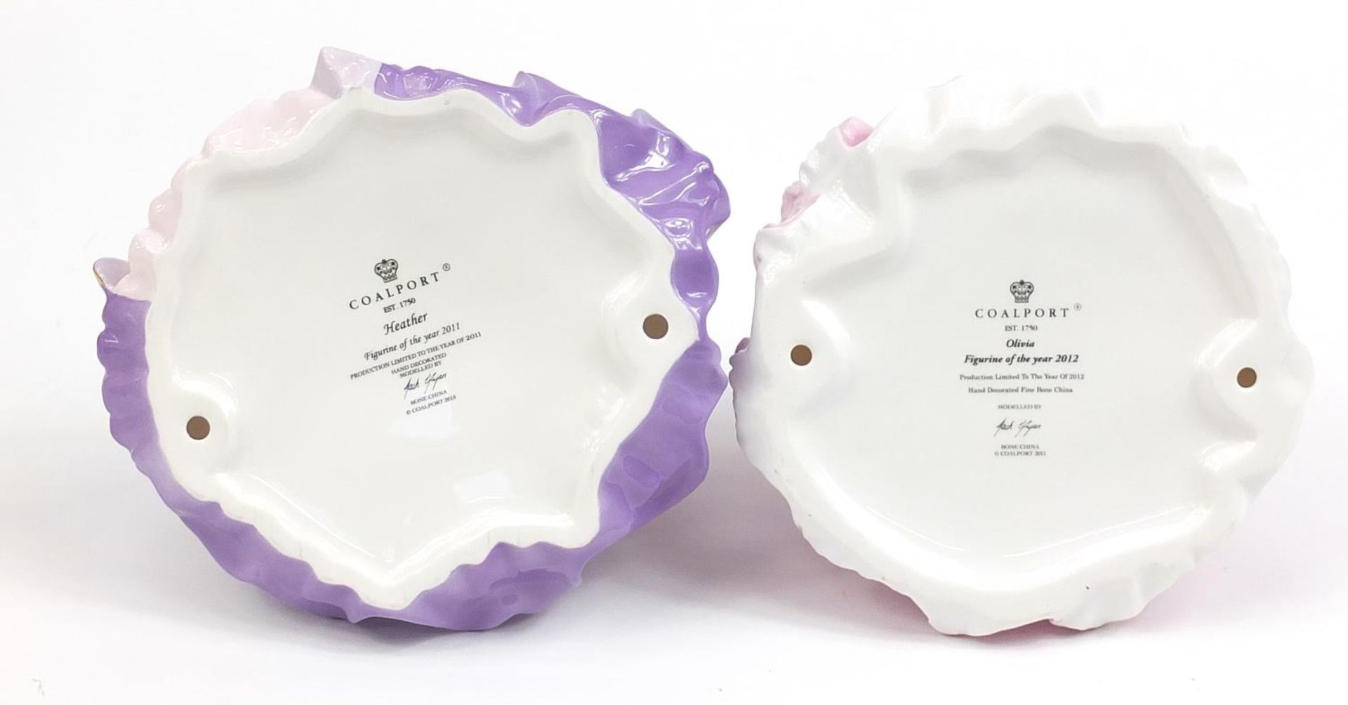 Two limited edition Coalport Figurines of the Year comprising Heather 2011 and Olivia 2012 with - Image 3 of 5
