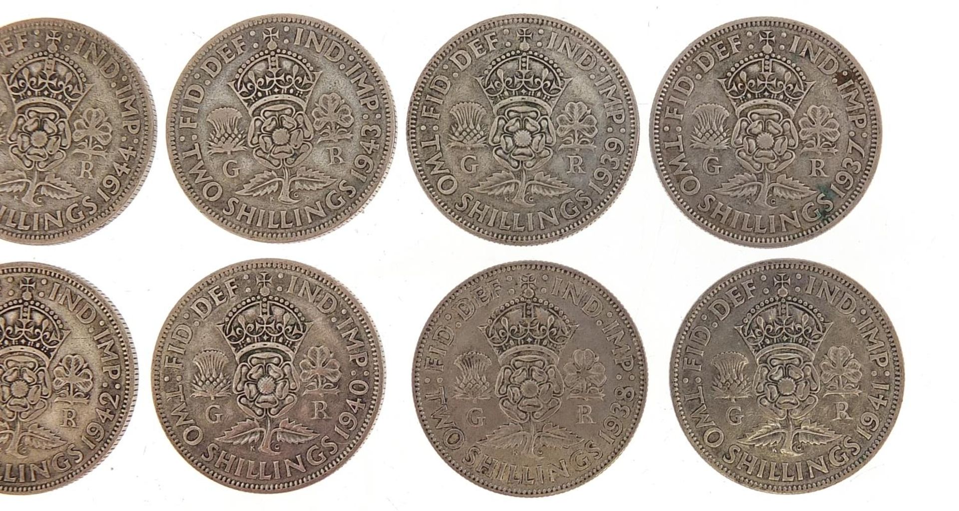 Ten George VI two shillings 1937- 1946 112g - Bild 6 aus 6