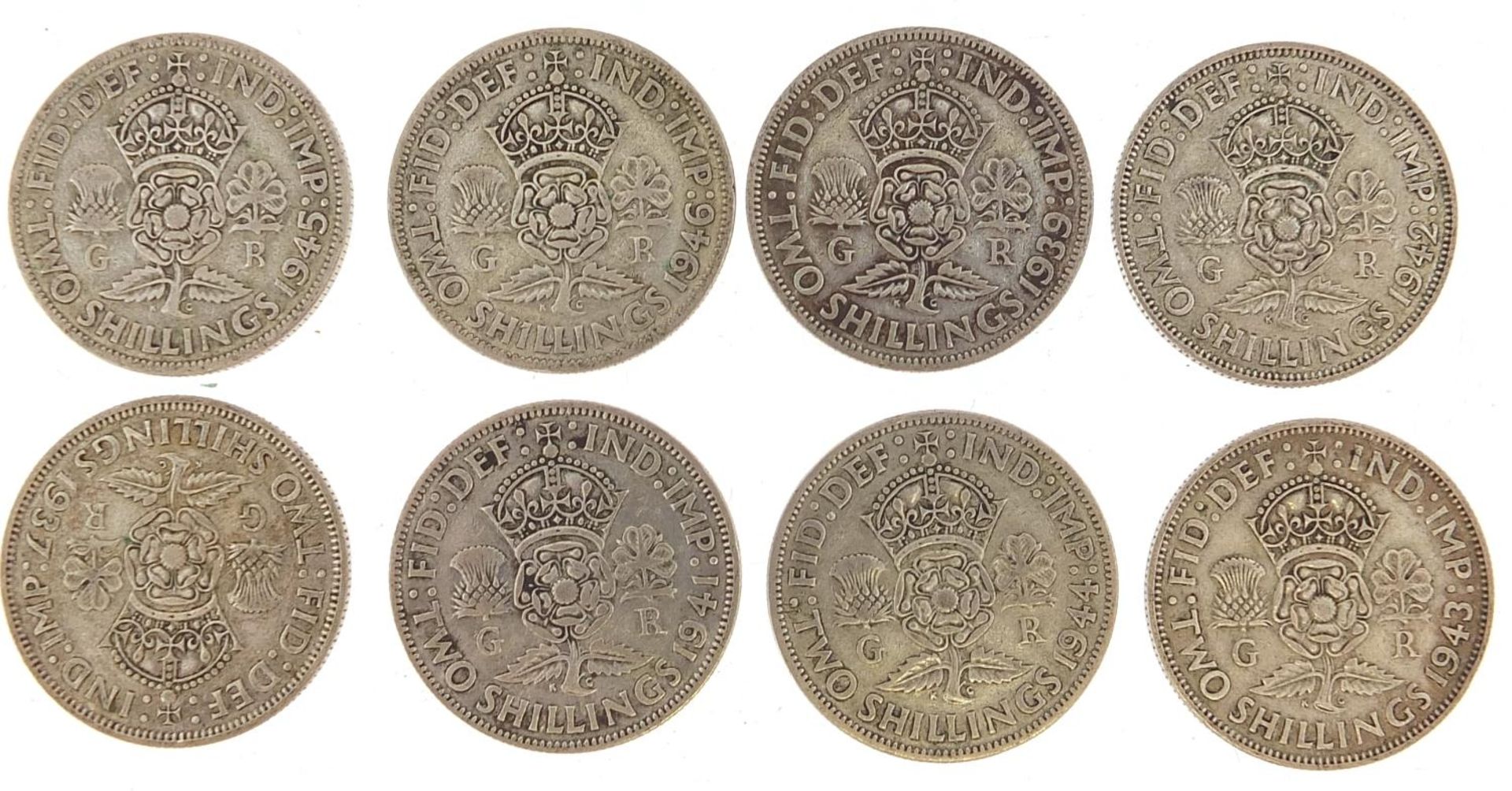 Eight George VI two shillings, 89g - Image 2 of 2