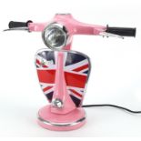 Novelty Vespa scooter design table lamp, 34cm high