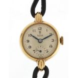 Tudor, ladies 9ct gold Rolex Tudor wristwatch with British Rail inscription, engraved Eastern Region