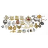 Military and police interest badges including Royal Scots Greys cap badge and City of London Police