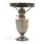 Mappin & Webb silver plated oil lamp, 26cm high