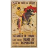 Vintage Spanish bullfighting poster, 97.5cm x 53.5cm