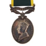 British military George VI Territorial Efficient Service medal awarded to 2056682.BMBR.S.BOOTH.R.A.