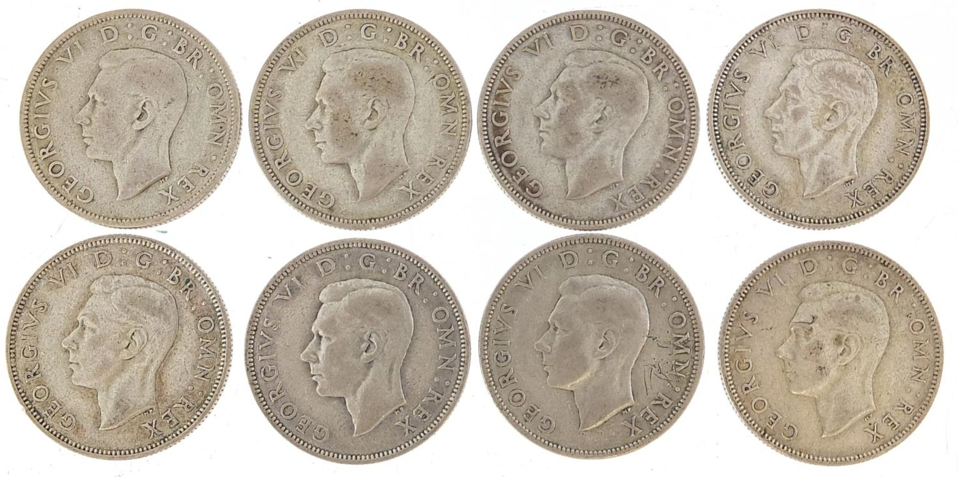 Eight George VI two shillings, 89g