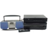 Audio equipment comprising Sony amplifier model STR-DE497, Cambridge Audio D100 CD player and Sony