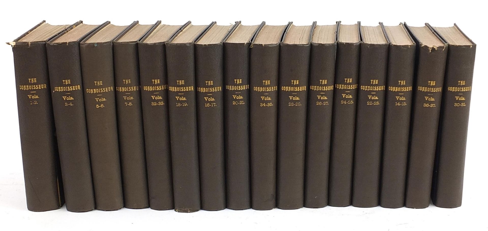 The Connoisseur, sixteen hardback books comprising volumes 1-37, various publishers