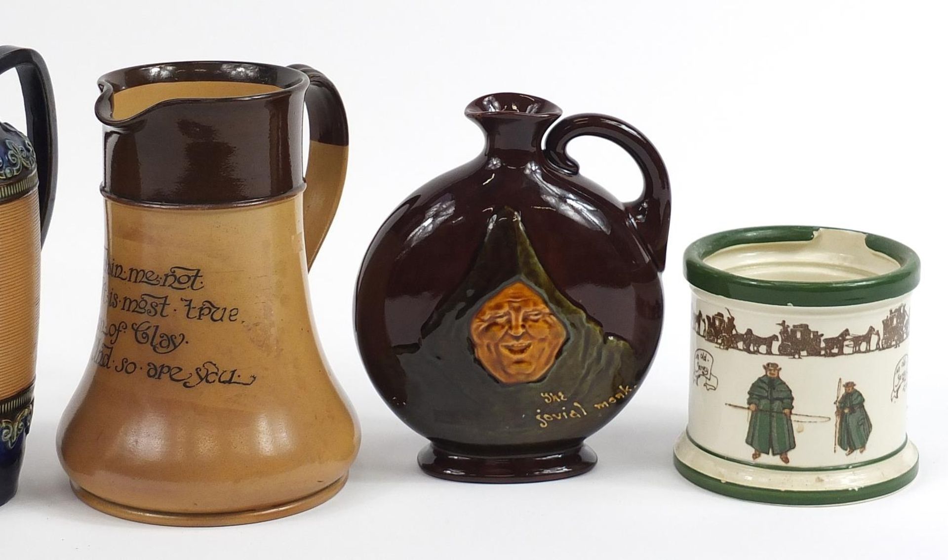 Royal Doulton and Doulton Lambeth stoneware including Dewar's The Jovial Monk decanter and two - Image 3 of 6