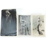 Autographed black and white erotic female photographs including one signed 'Jane '