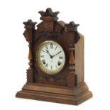 American Ansonia Clock Company walnut mantle clock, 38cm high