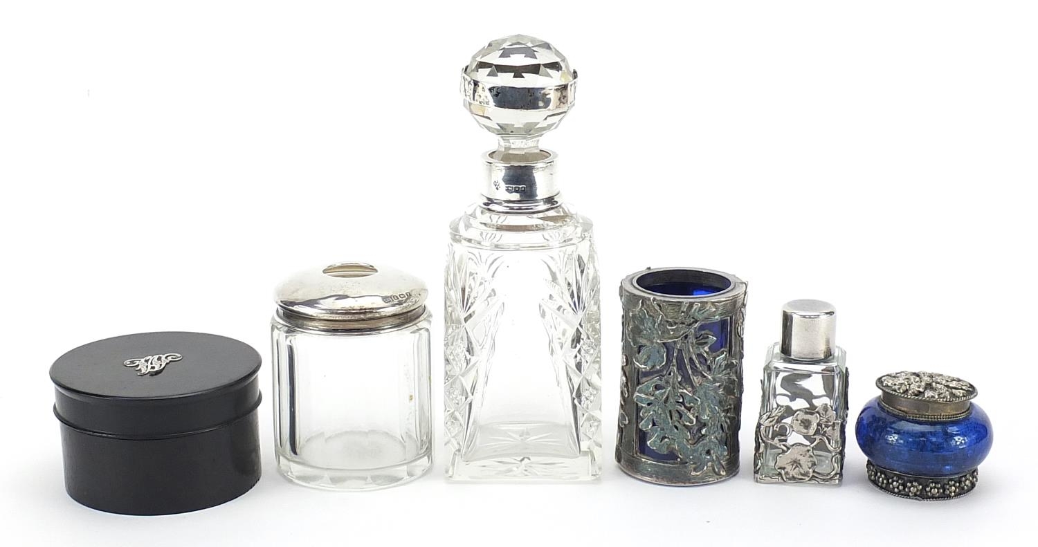 Six scent bottles and jars, some with silver mounts, the largest 17cm high - Image 2 of 5