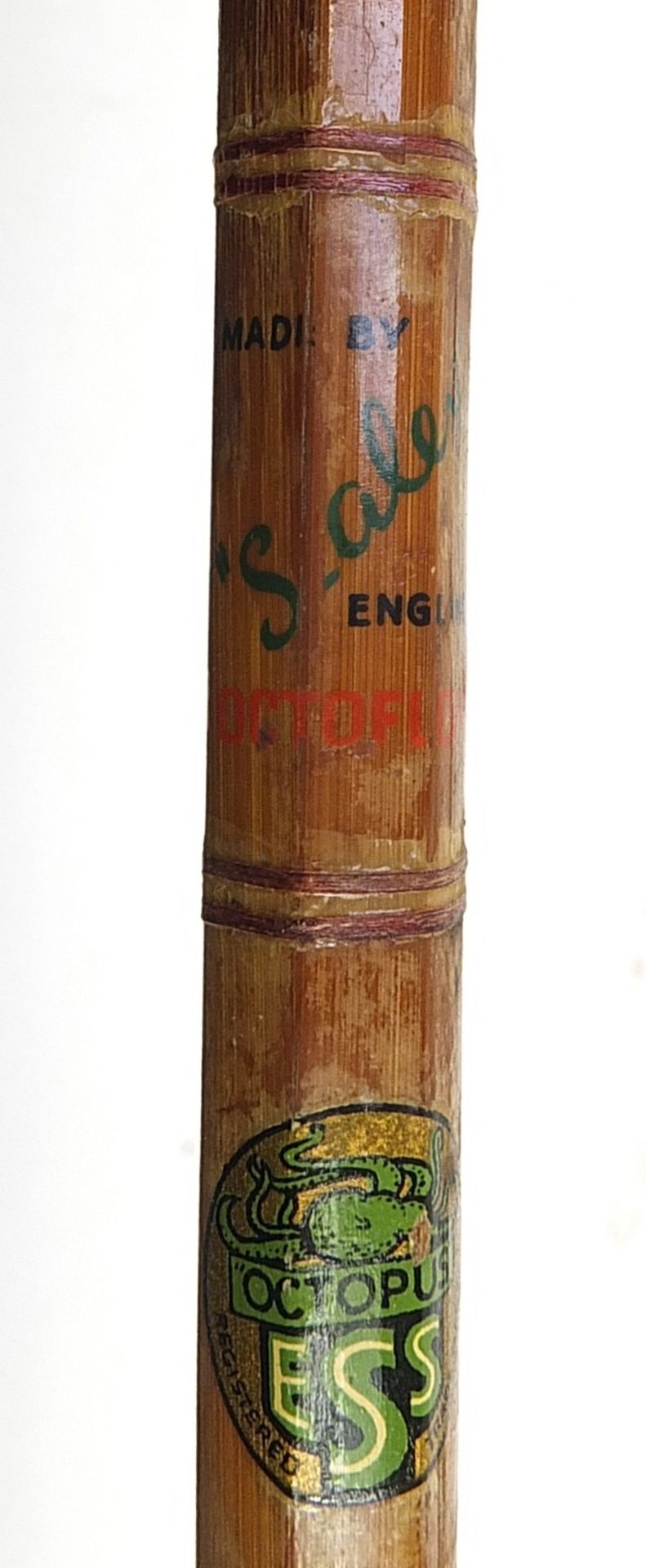 Vintage Edgar Sealey 'Octofloat' three piece cane fishing rod with case, approximately 330cm in - Image 3 of 4