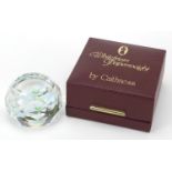 Caithness Whitefriars Dreamer glass paperweight with box, 37/200, approximately 7cm in diameter