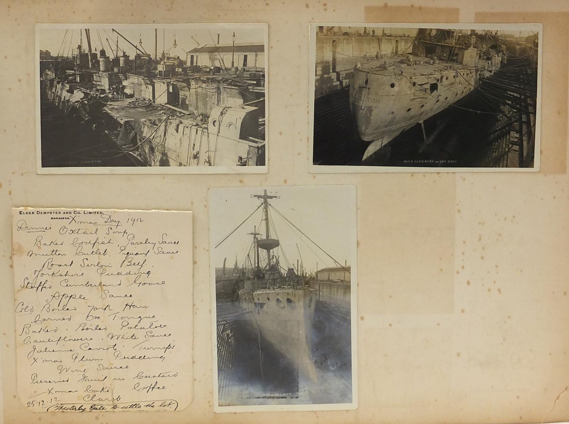 Early 20th century naval interest ephemera arranged in an album including photographs, postcards and - Image 7 of 8