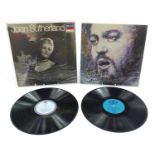 Two signed vinyl LP covers comprising Luciano Pavarotti and Joan Sutherland