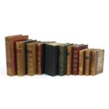 Eleven antique leather bound hardback books including British Imperial Calendar for the Year of