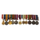 Two British military World War I and World War II dress medal groups including Long Service and Good