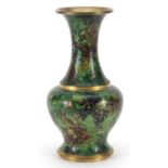 Chinese cloisonne vase enamelled with flowers, character marks to the base, 20cm high