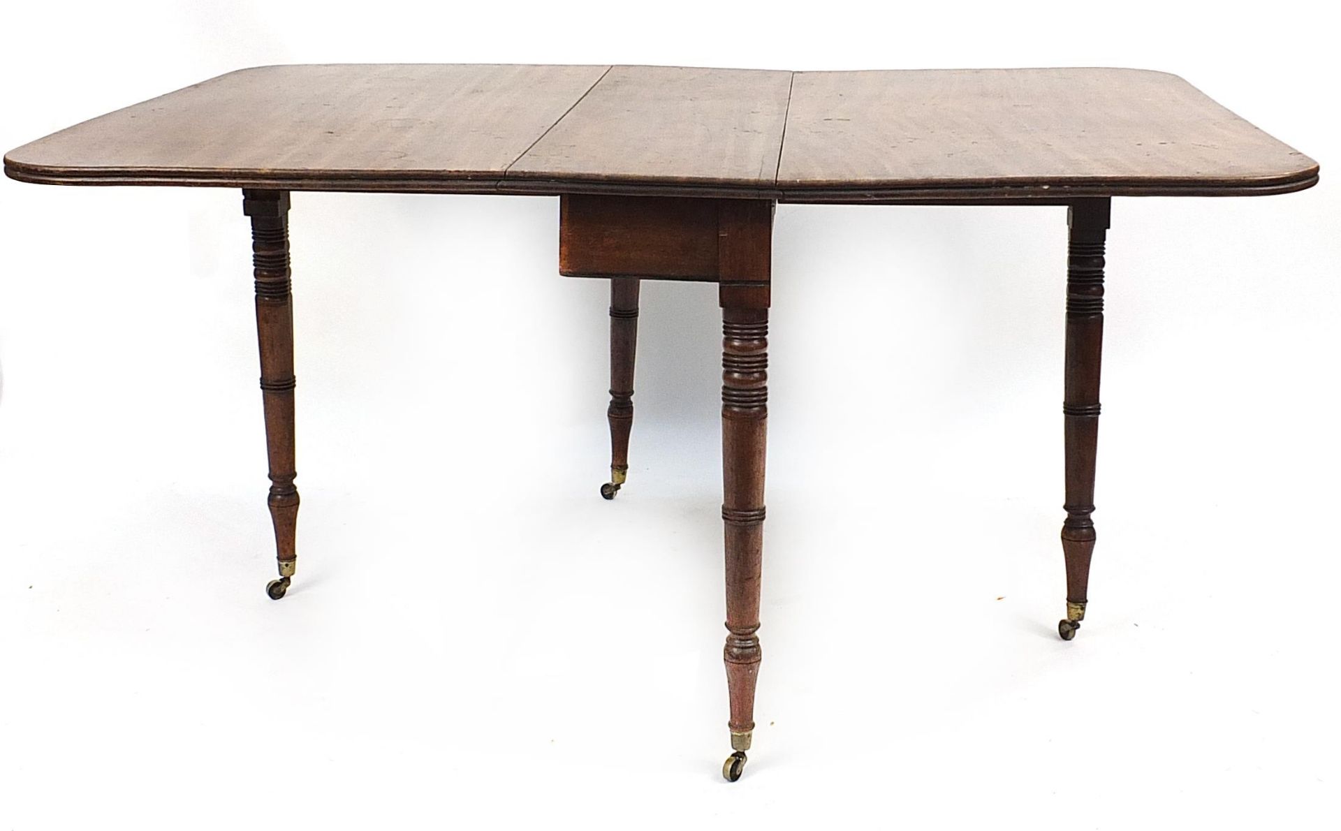 Victorian mahogany drop leaf table, 71cm H x 98cm W x 32cm D when folded