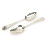Richard Jenkins, pair of George III silver tablespoons, Exeter 1800, 22cm in length, 90.2g