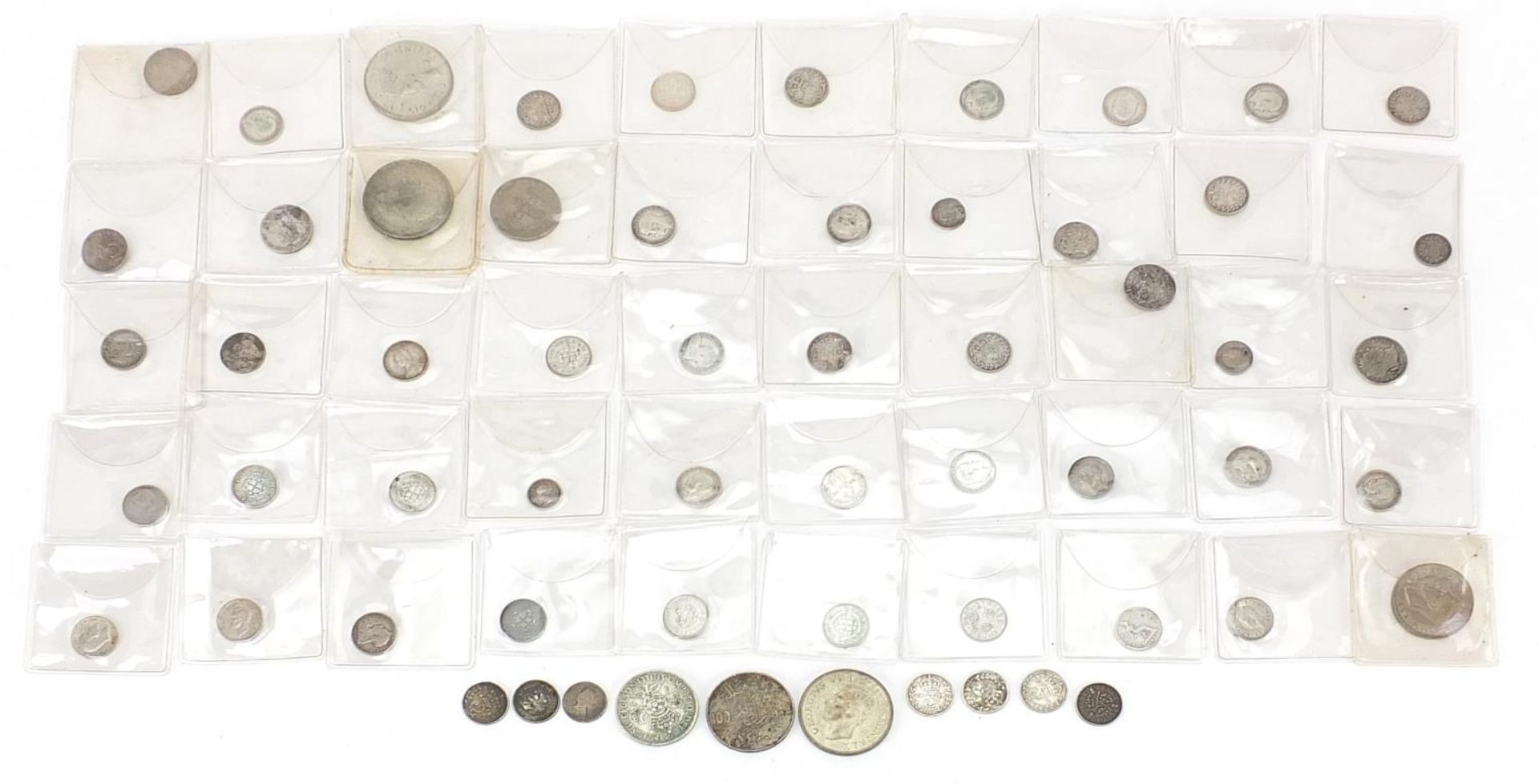 Victorian and later British coinage including sixpence and shillings and 1838 Maundy twopence