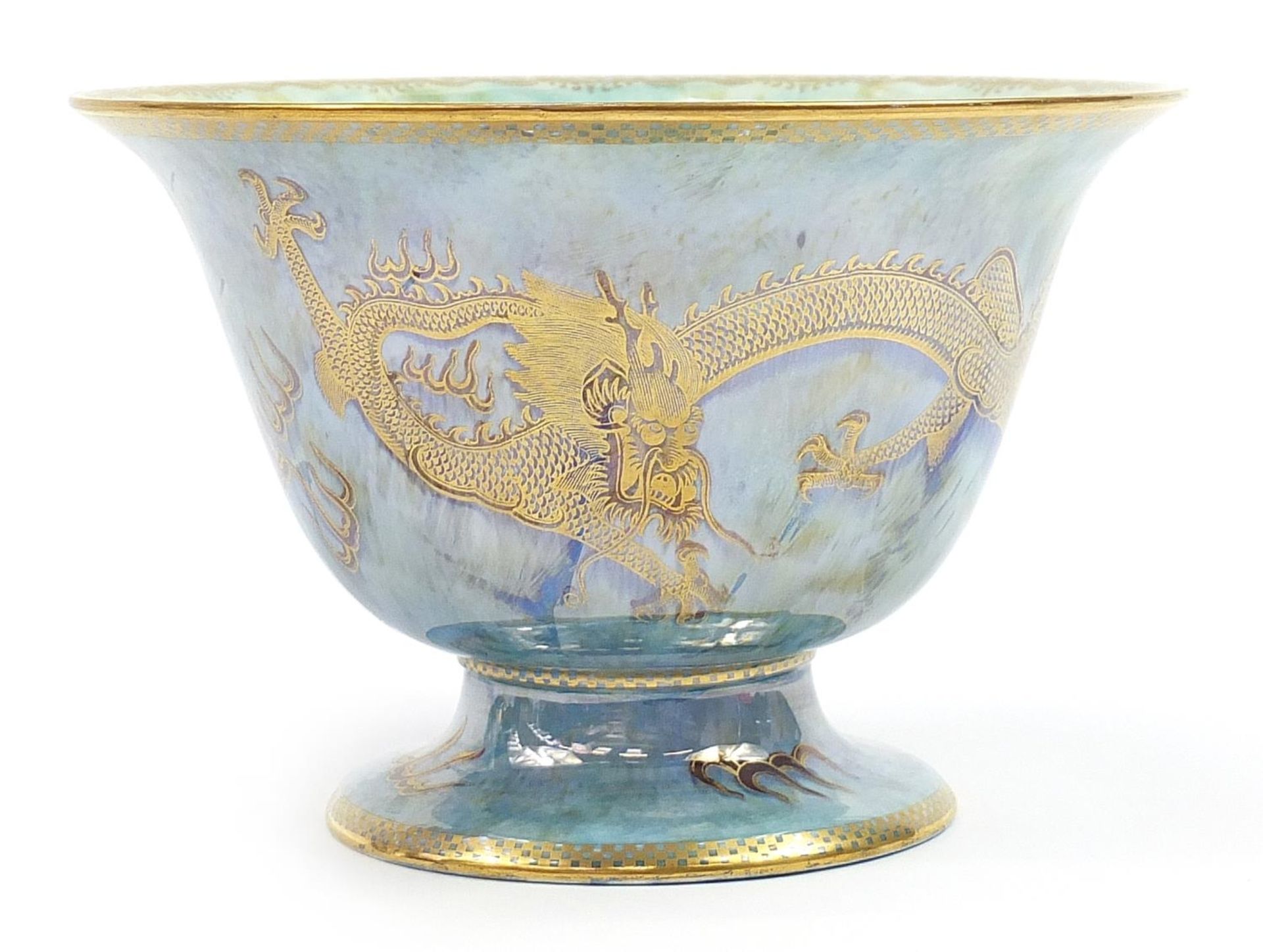 Wedgwood Fairyland lustre footed bowl hand painted with dragons, inscribed Z4829 to the base, 22cm
