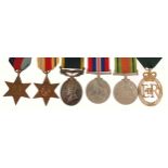 British military World War II six medal group including Territorial Efficiency medal awarded to