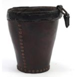 Antique leather fire bucket, 28cm high