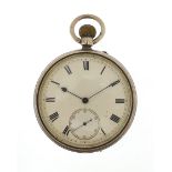 George J Chandler, gentlemen's silver open face pocket watch with military interest inscription,