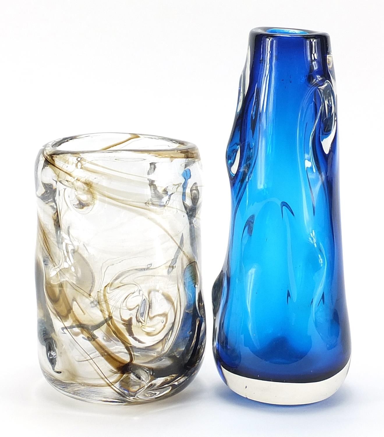 Two Whitefriars knobbly glass vases, the largest 24.5cm high - Image 2 of 3