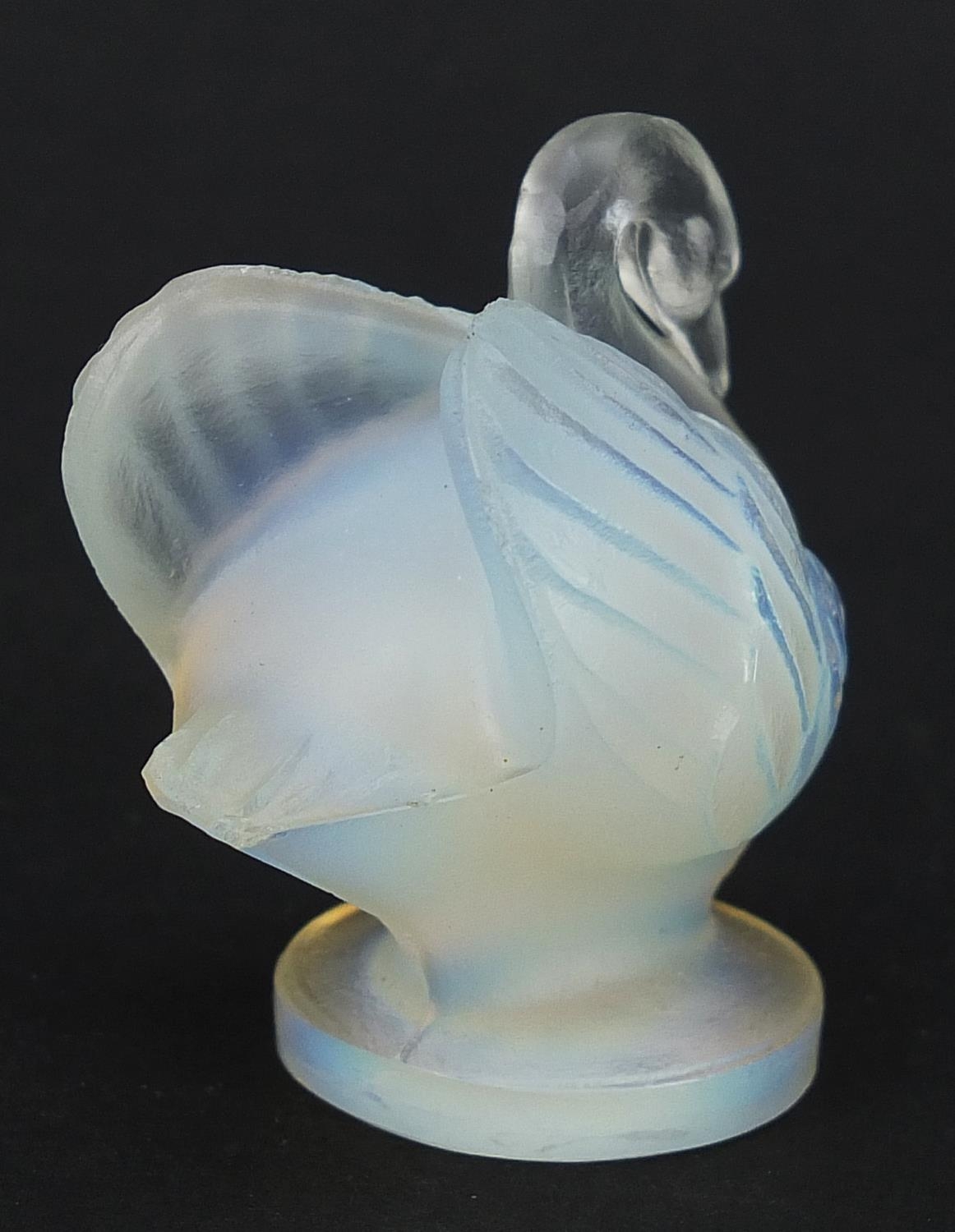 Sabino, French Art Deco opalescent swan paperweight, 4cm high - Image 2 of 4