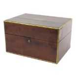 Victorian mahogany box with Brahma lock converted to a humidor, 21cm H x 35.5cm W x 25cm D