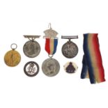 British military World War I militaria including a pair awarded to 18102CPL.P.D.EDWARDS.D.C.L.I.